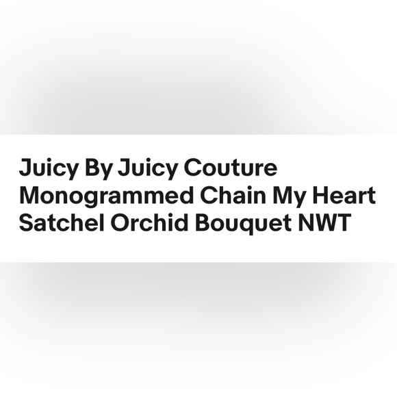 Juicy By Juicy Couture Monogrammed chain my Heart satchel Orchid Bouquet - Picture 8 of 10